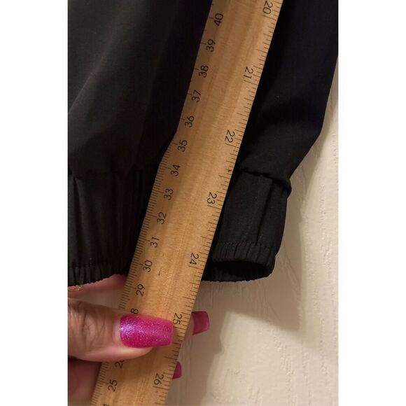 Albion Black Collar Roll Tab Short Sleeve Zipper Jogger Jumpsuit Women’s Small - Picture 13 of 13